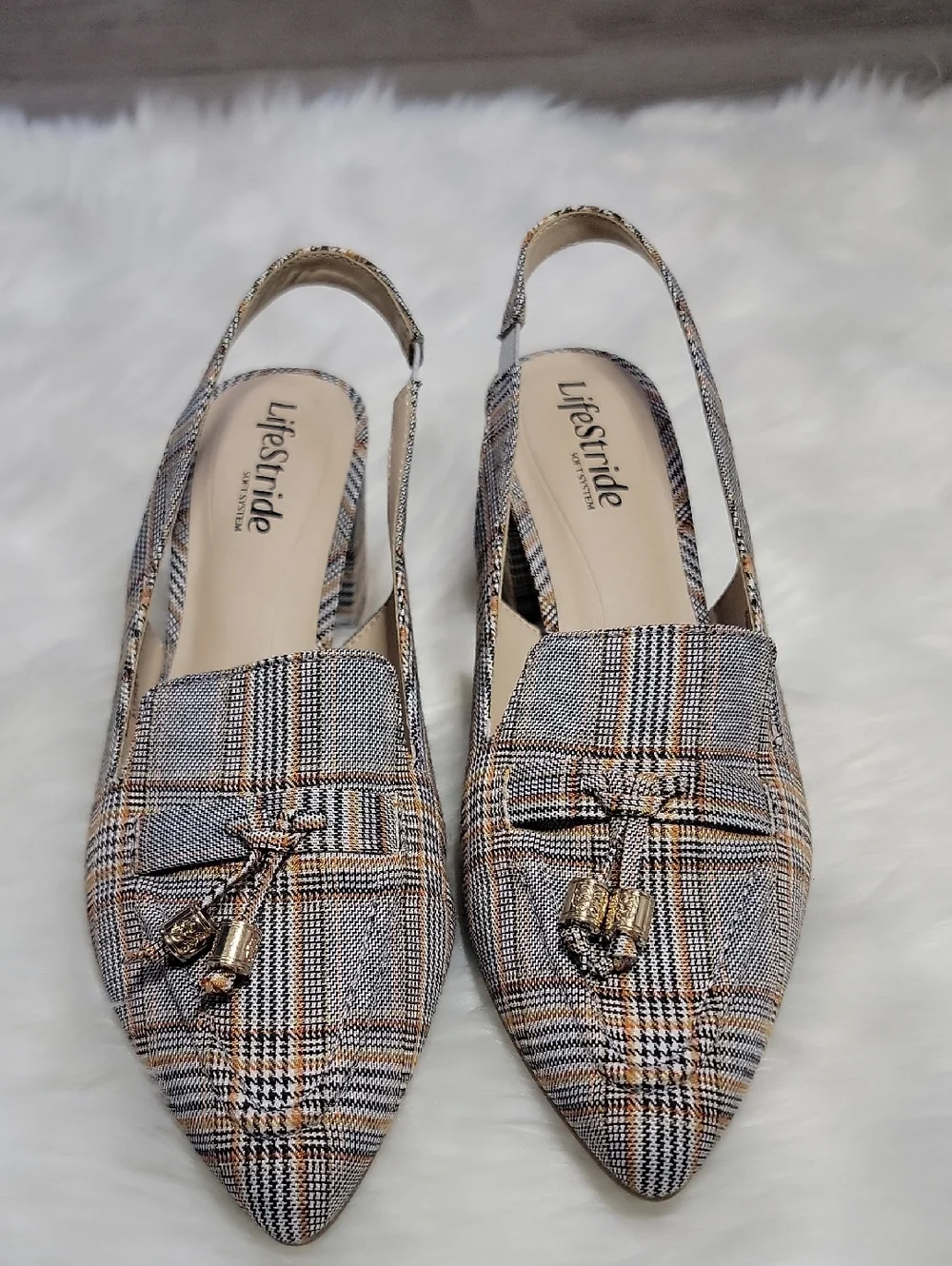 Audrey Slingback Tassel Loafer Pump 8M - Picture 3 of 11